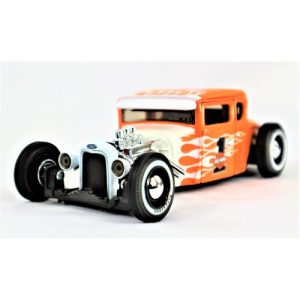 1929 FORD MODEL A | DIE-CAST 1:24 SCALE | MODEL CAR ORANGE WITH FLAMES | HARLEY DAVIDSON