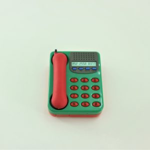 Sanrio Telephone Pencil Sharpener with Eraser | Red-Green design